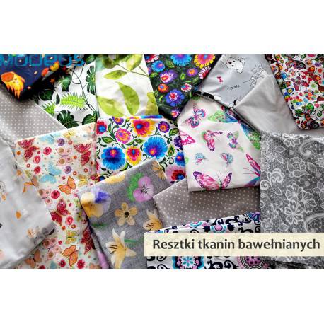 Kawałki tkanin - różne wzory - resztki poprodukcyjne - pakiet 5m