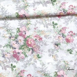 Tkanina bawełniana 220 cm pastelowe kwiaty