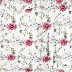 Tkanina 220 cm w kwiaty kwiatowy ogród