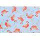 Flamingi na niebieskim tle - tkanina bawełniana