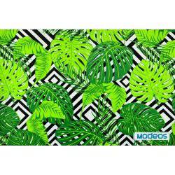 Liście palmy zielone monstera - tkanina bawełniana